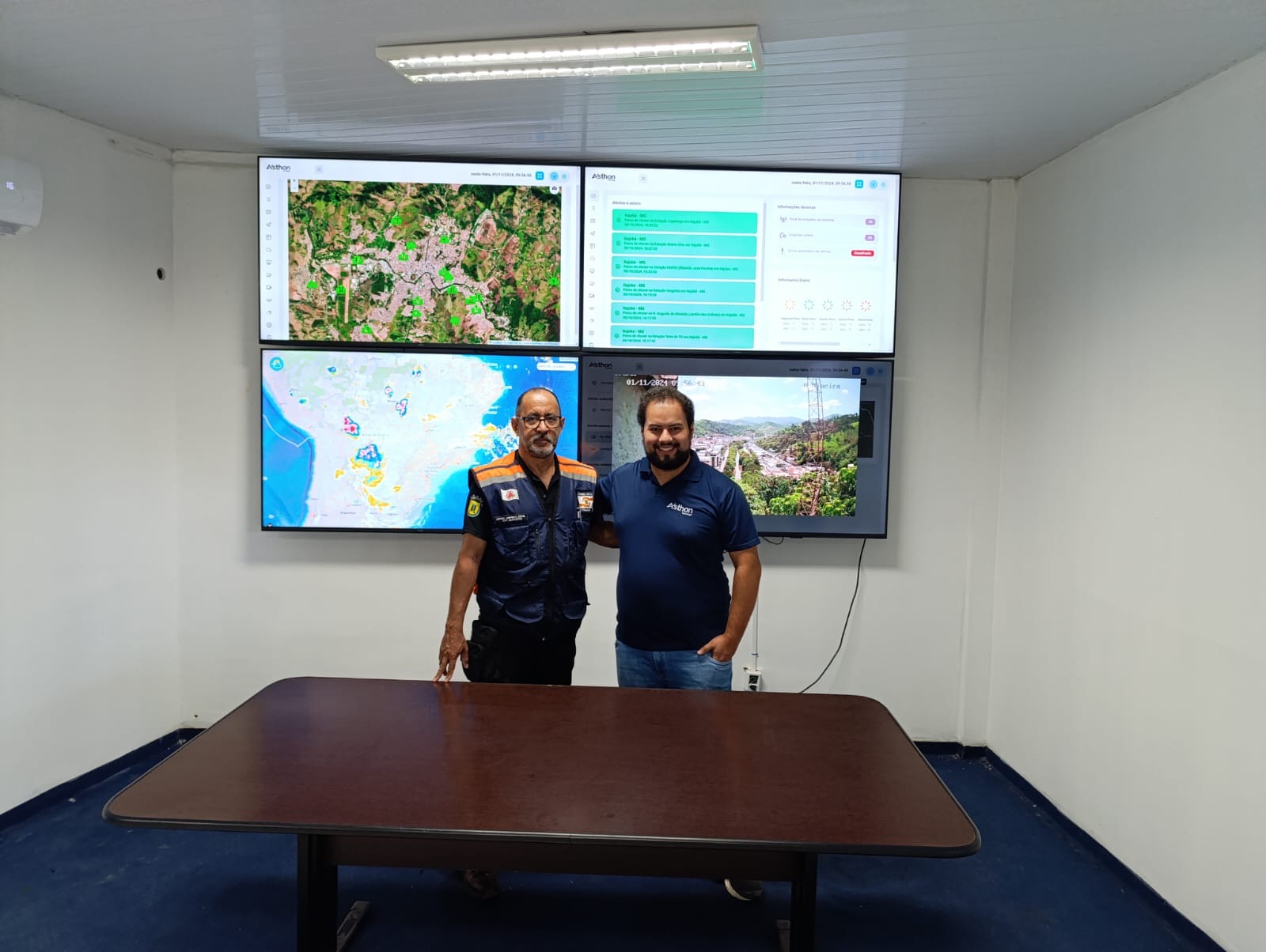 Video Wall de monitoramento em operação